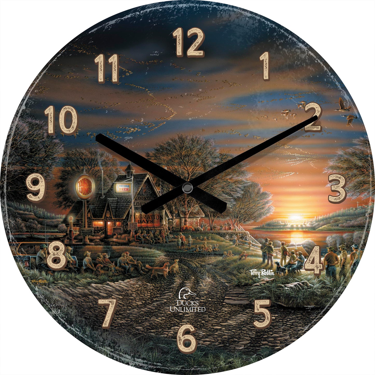 Migration Days 21" Round Clock - Official Ducks Unlimited Art