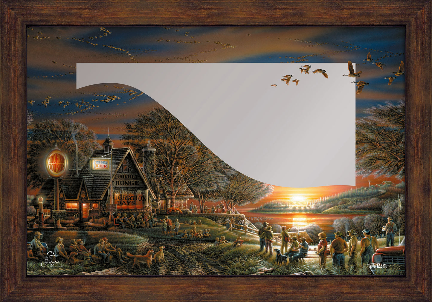 Migration Days 16" x 24" Mirror Framed Barnwood - Official Ducks Unlimited Art