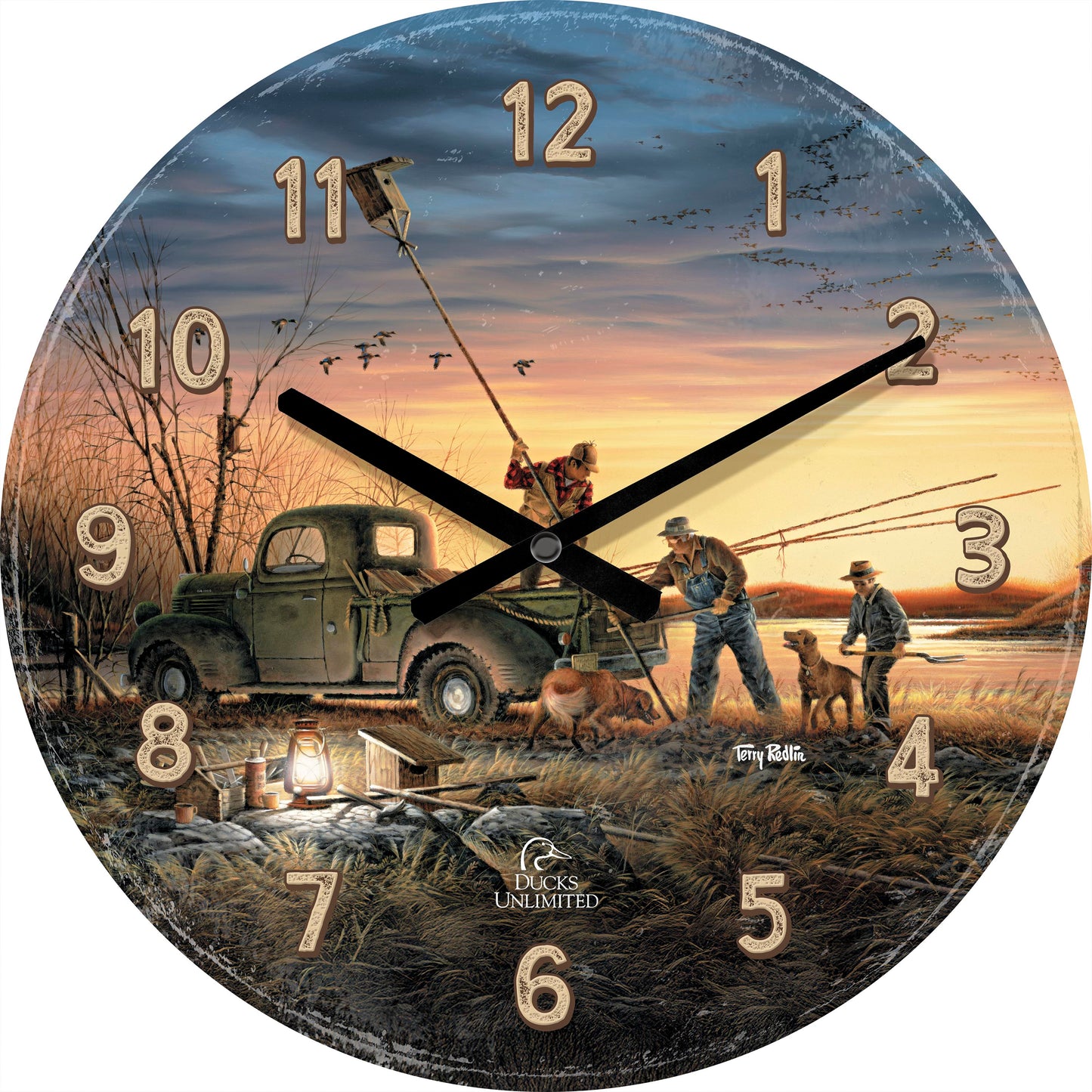 The Conservationists 21" Round Clock - Official Ducks Unlimited Art