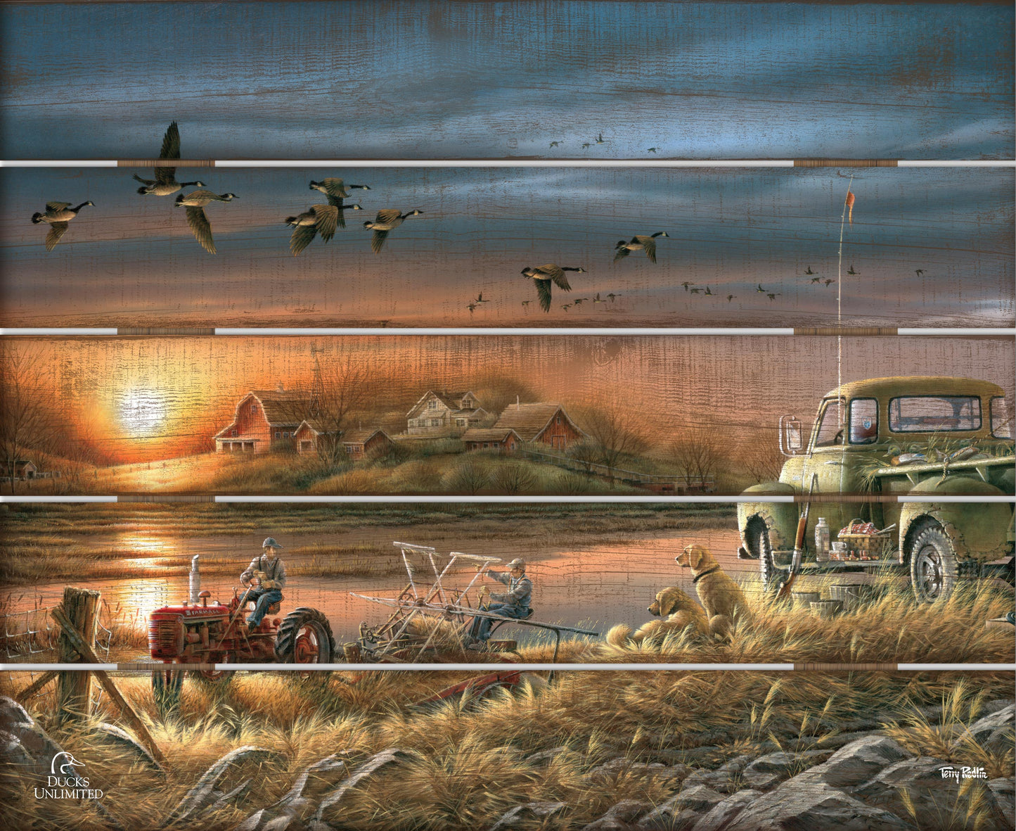 Patiently Waiting 18" x 22" Pallet Wall Art - Official Ducks Unlimited Art