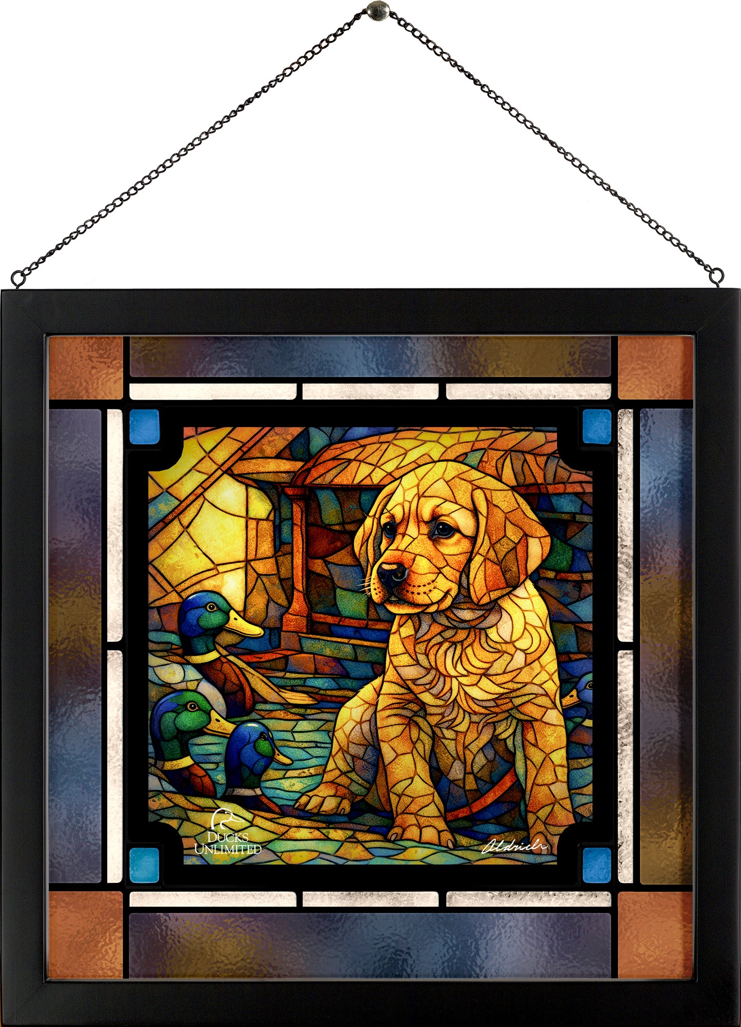 Out Numbered & Surrounded Stained Glass Art - Official Ducks Unlimited Art