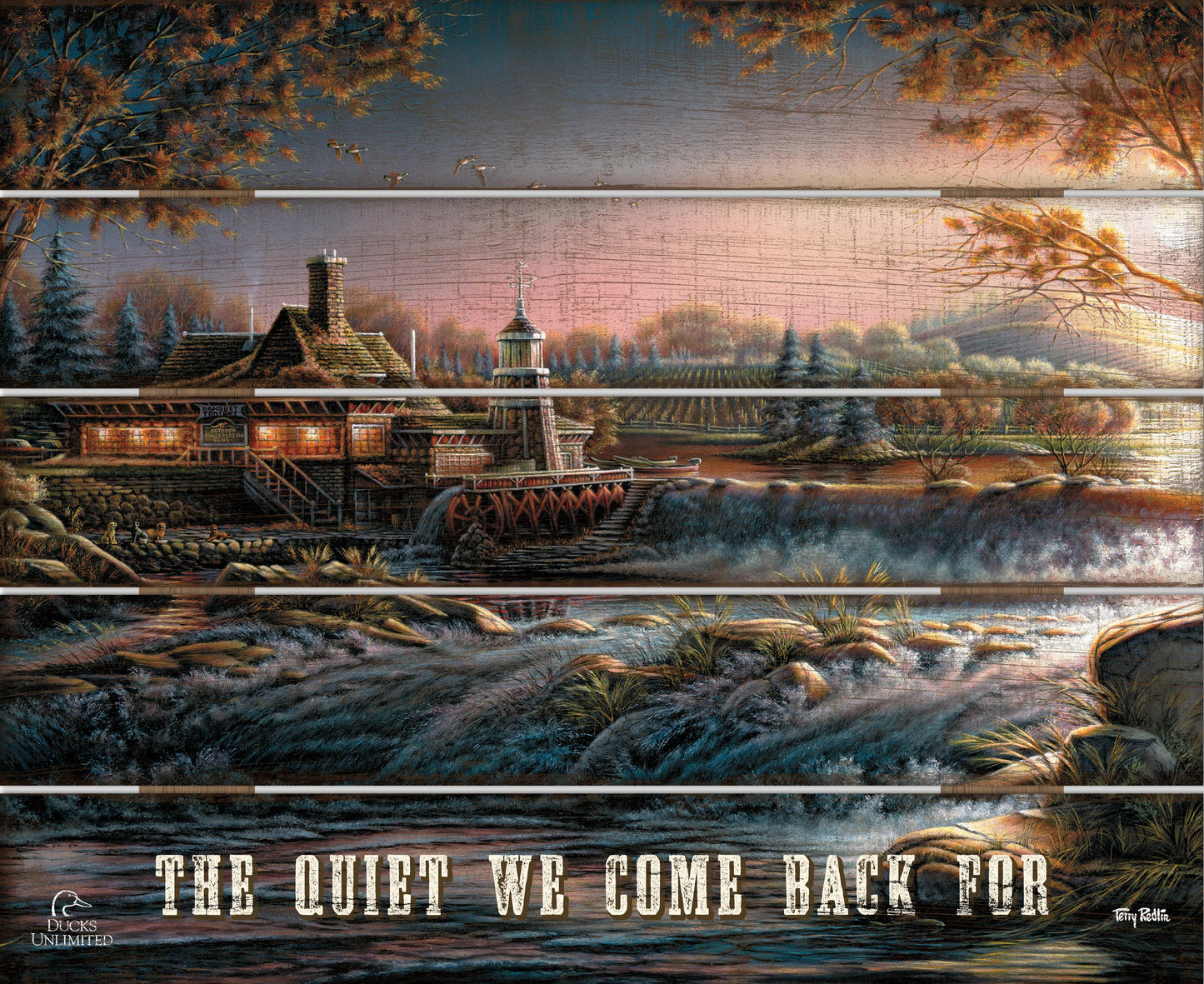 Guardian of Conservation "The Quiet We Come Back For." 18" x 22" Pallet Wall Art - Official Ducks Unlimited Art