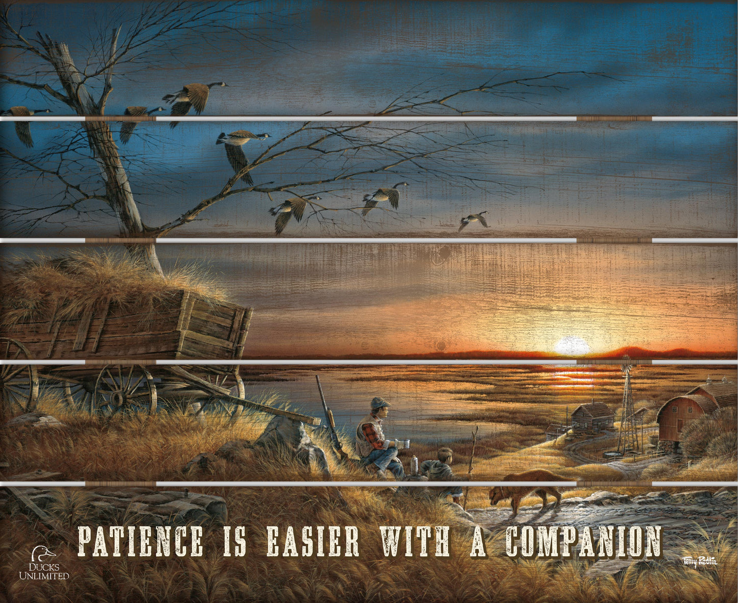 Lifetime Companions "Patience Is Easier With a Companion." 18" x 22" Pallet Wall Art - Official Ducks Unlimited Art
