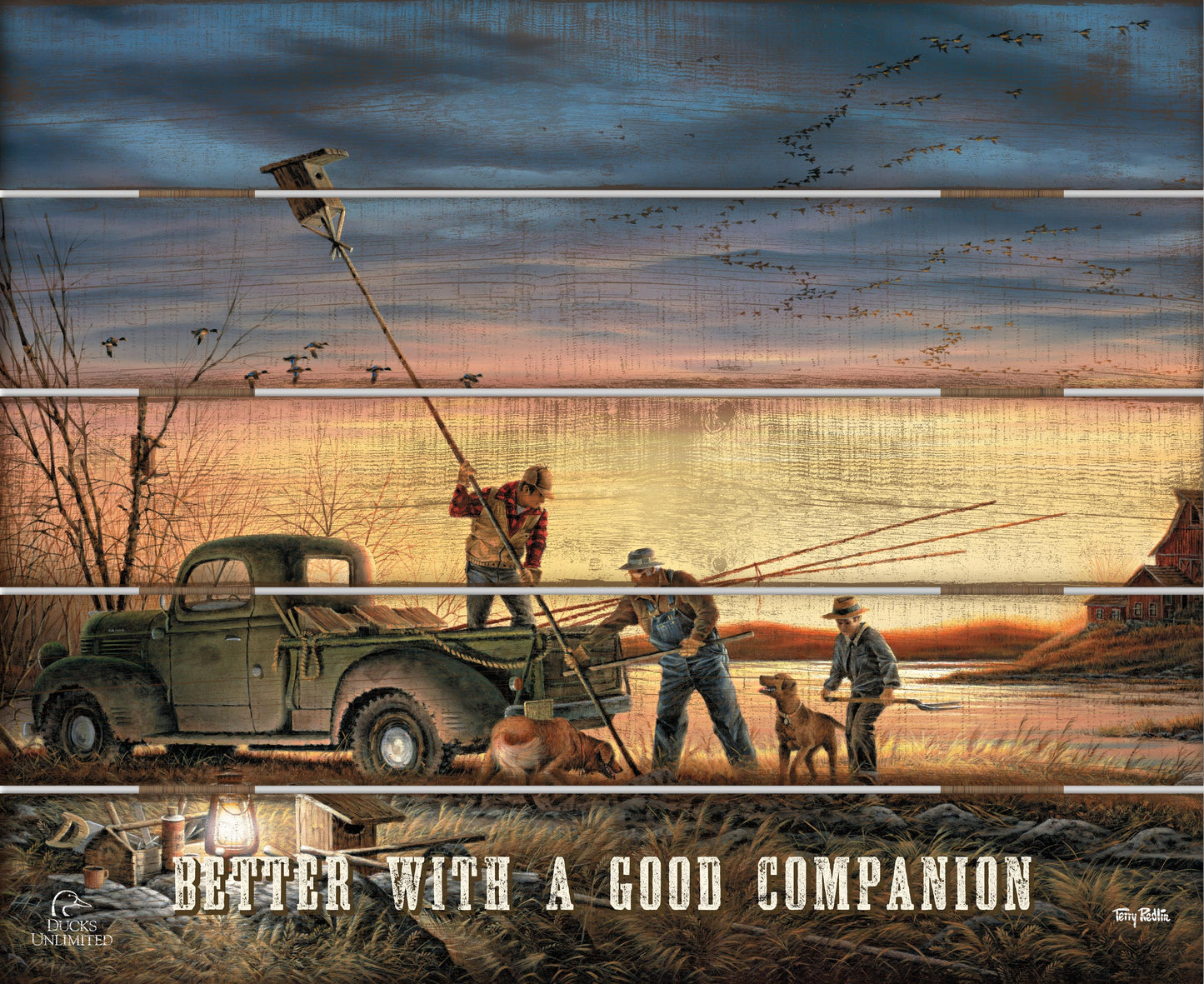 The Conservationists "Better With a Good Companion." 18" x 22" Pallet Wall Art - Official Ducks Unlimited Art