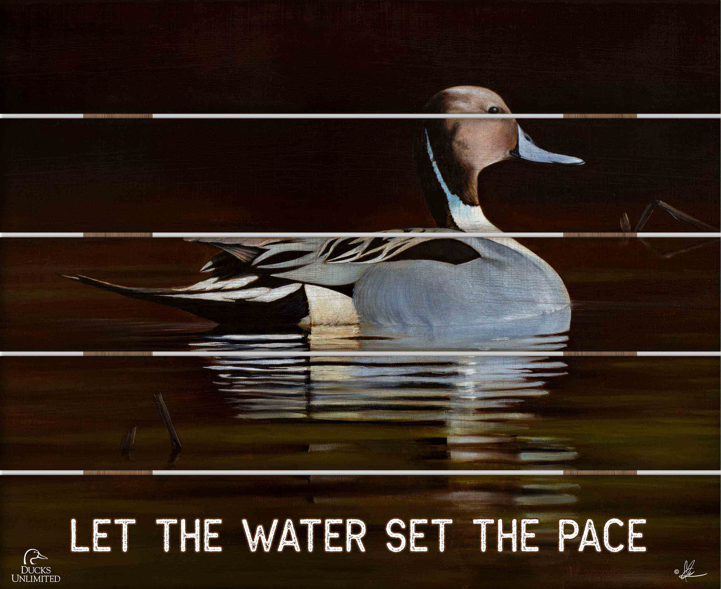 Thankful End to a Great Day “Let the Water Set the Pace.” 18" x 22" Pallet Wall Art - Official Ducks Unlimited