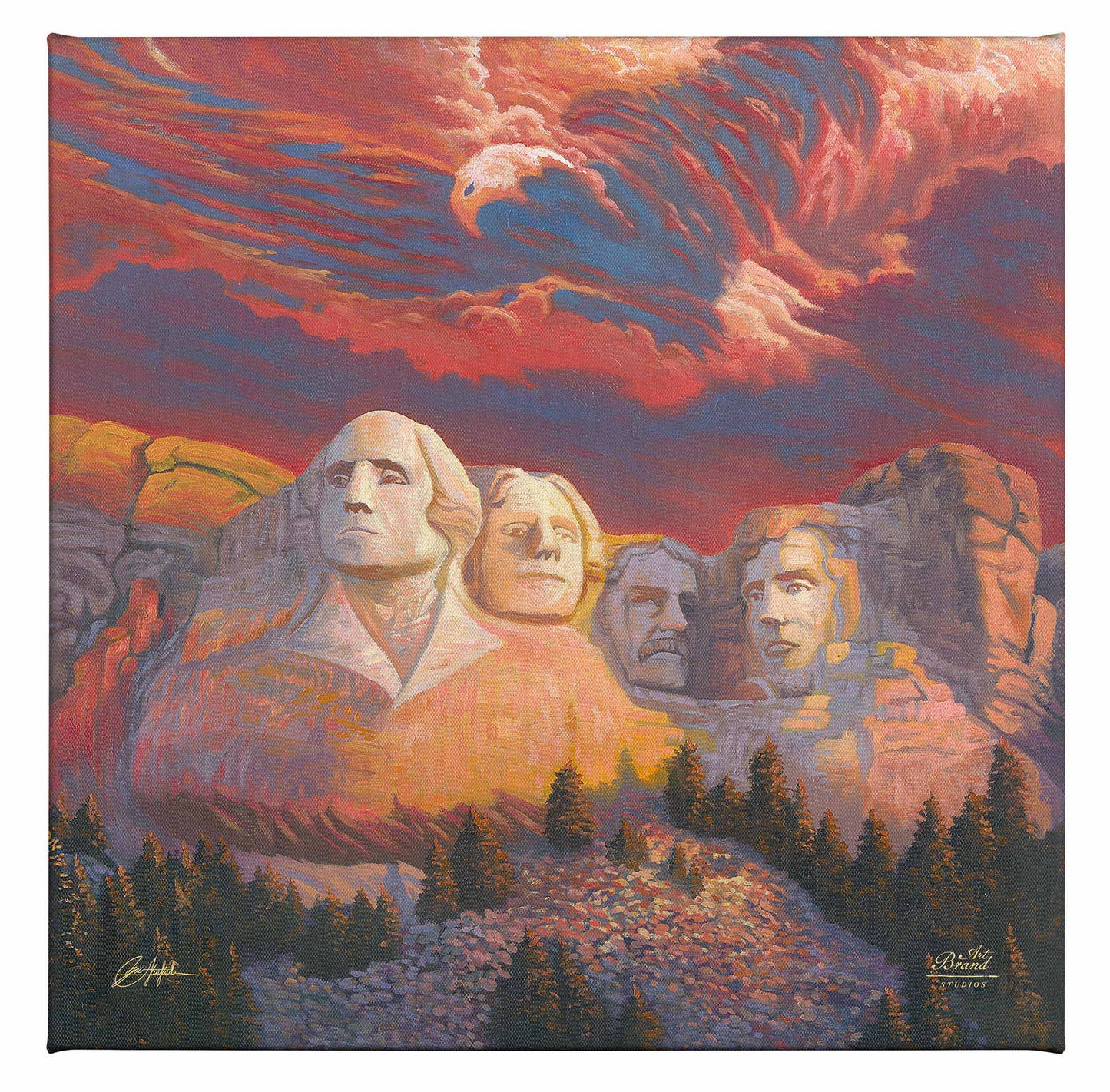 Spirit of Mt. Rushmore - 14" x 14" Gallery Wrapped Canvas