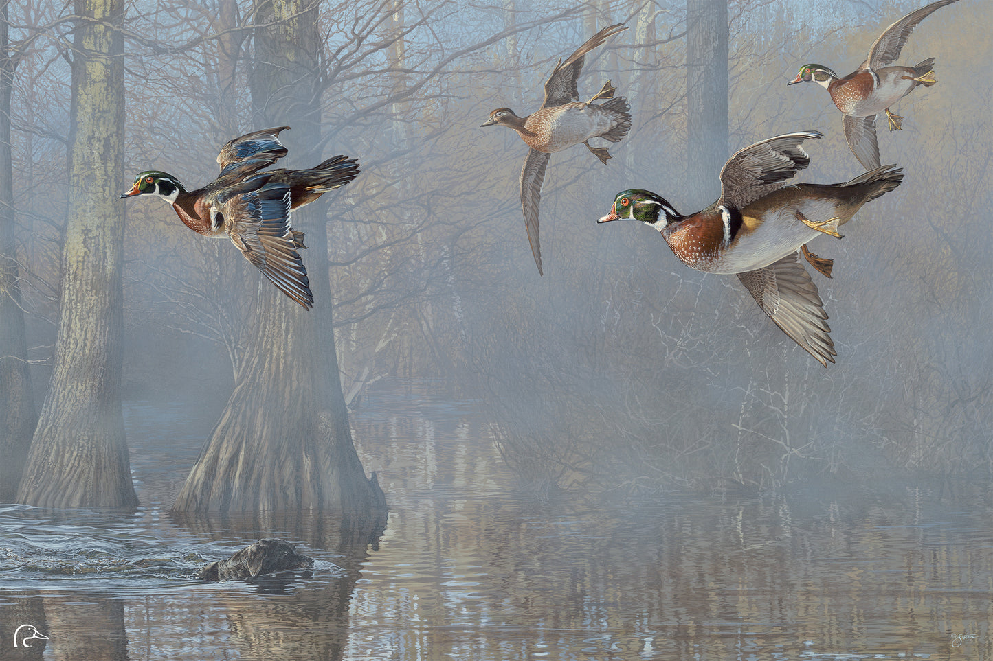 Out of the Mist Limited Edition Canvas - Official Ducks Unlimited Art