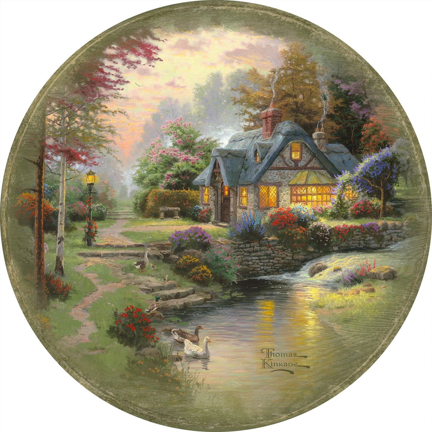 Stillwater Cottage - 12.5" Round Wood Sign