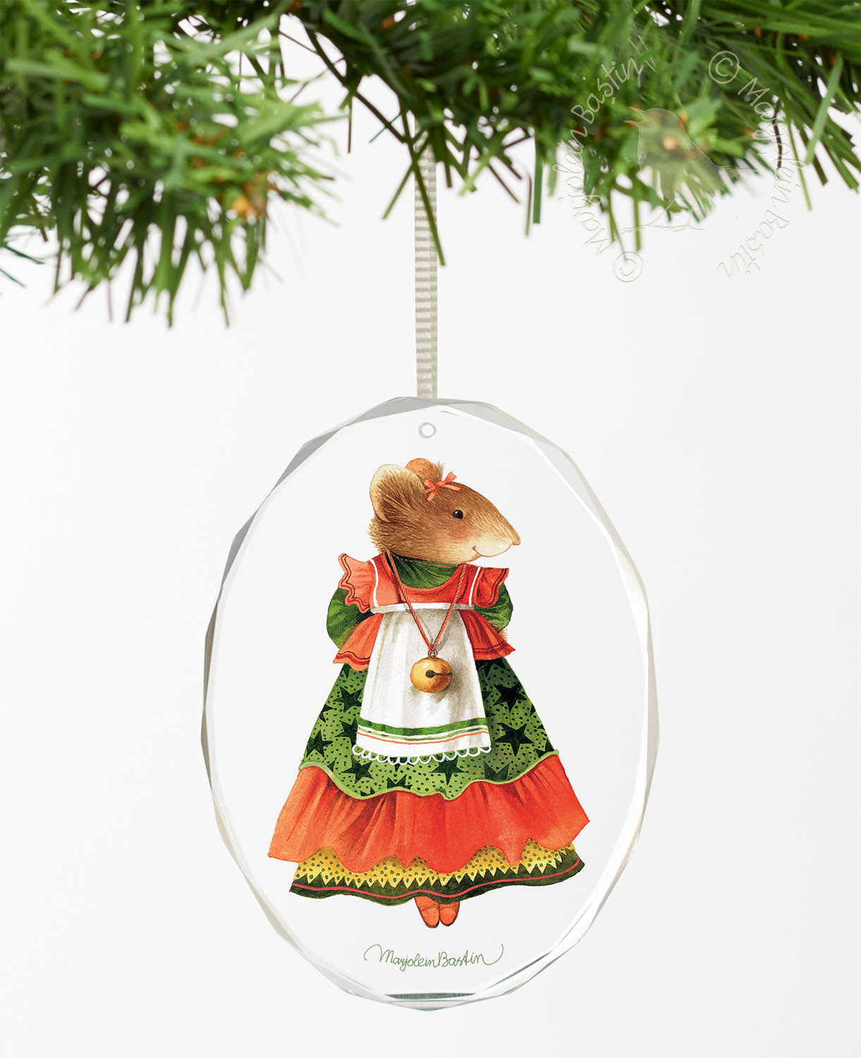 Vera Finery - Oval Glass Ornament
