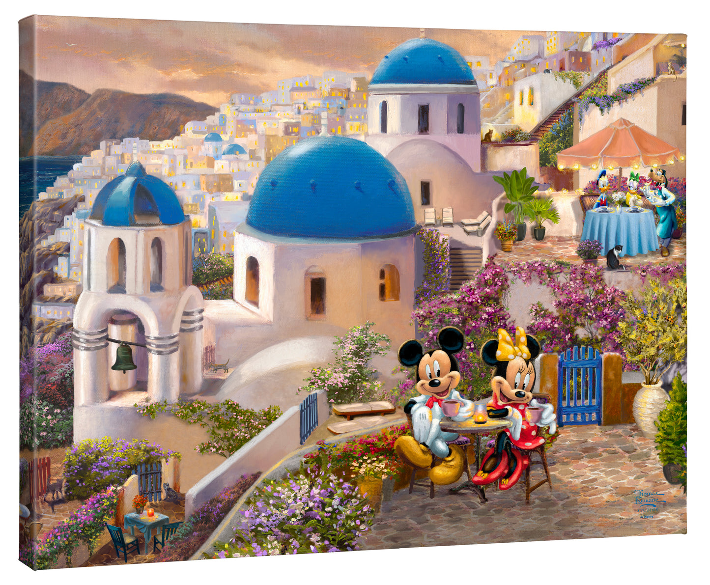 Disney Mickey and Minnie in Greece - 24" x 30" Gallery Wrapped Canvas