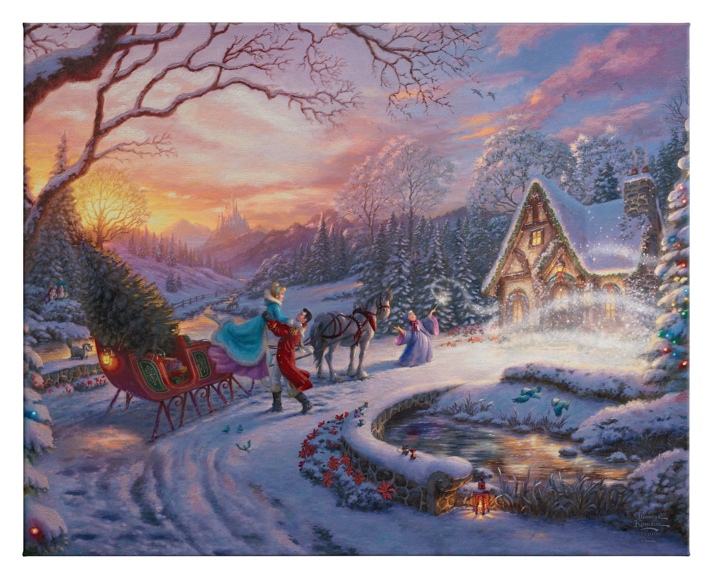 Disney Cinderella Bringing Home the Tree - 24" x 30" Gallery Wrapped Canvas