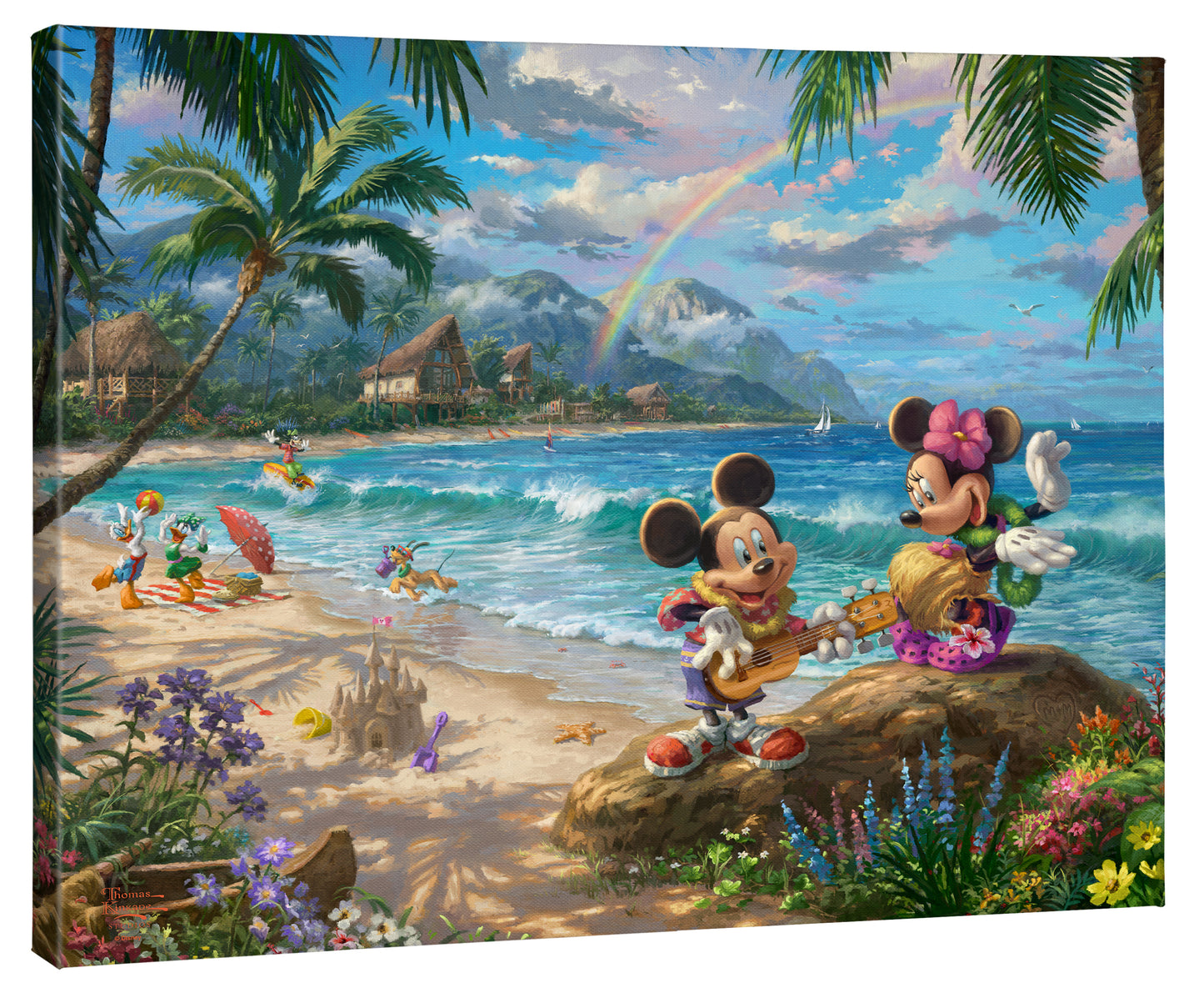 Disney Mickey and Minnie in Hawaii - 24" x 30" Gallery Wrapped Canvas