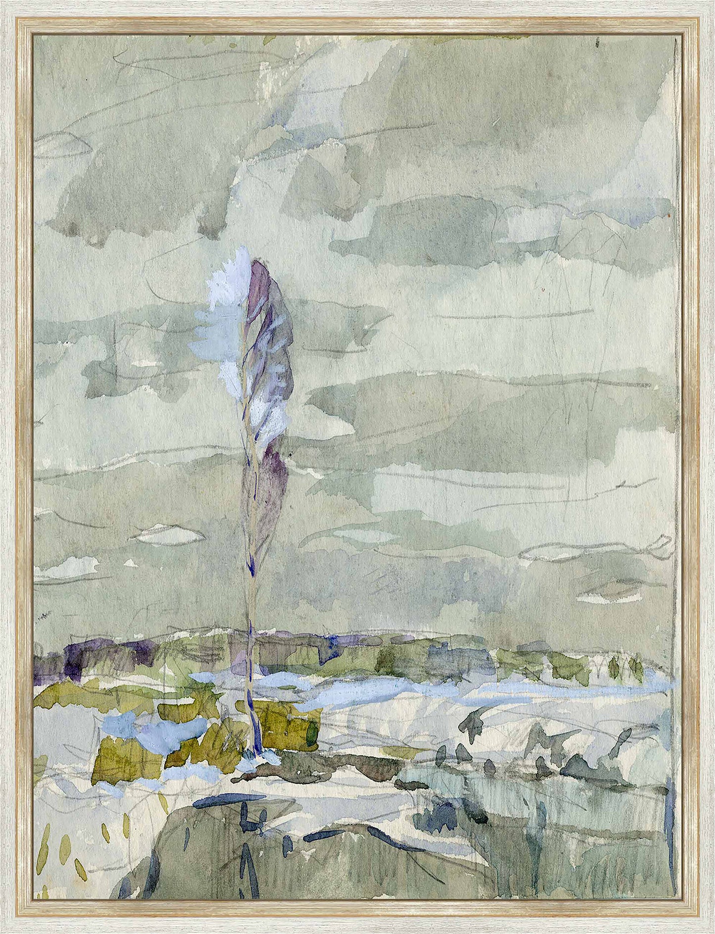 Martha Stewart Skylands | New England Estate Landscape II | Framed Historic Landscape Watercolor | Estate Wall Art