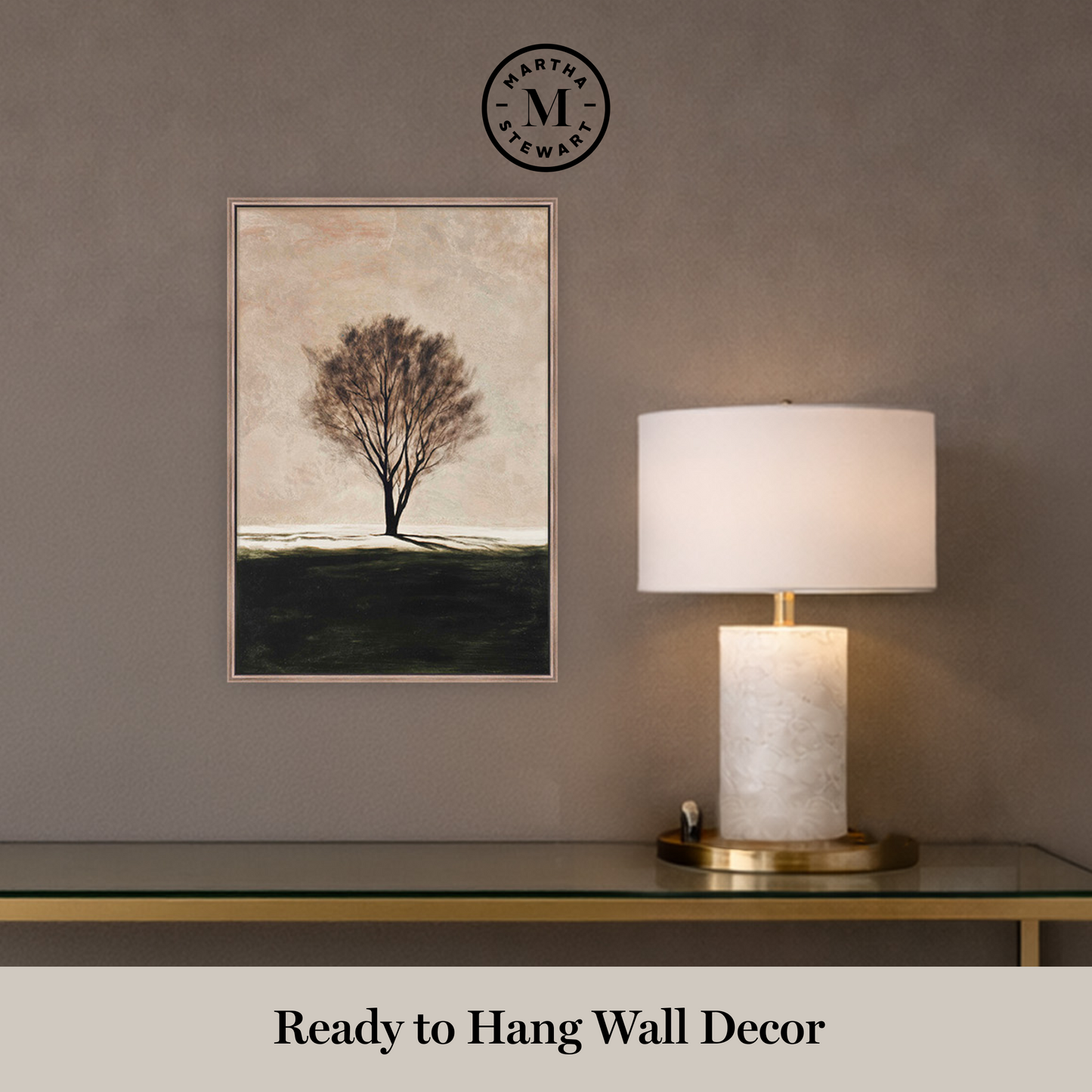 Martha Stewart Perry Street | Modern Landscape: Solitary Tree | Framed Contemporary Wall Art