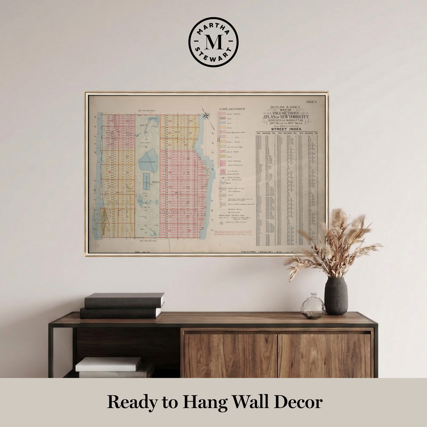 Martha Stewart Perry Street | Urban Map: Color Block District | Framed Modern Wall Art