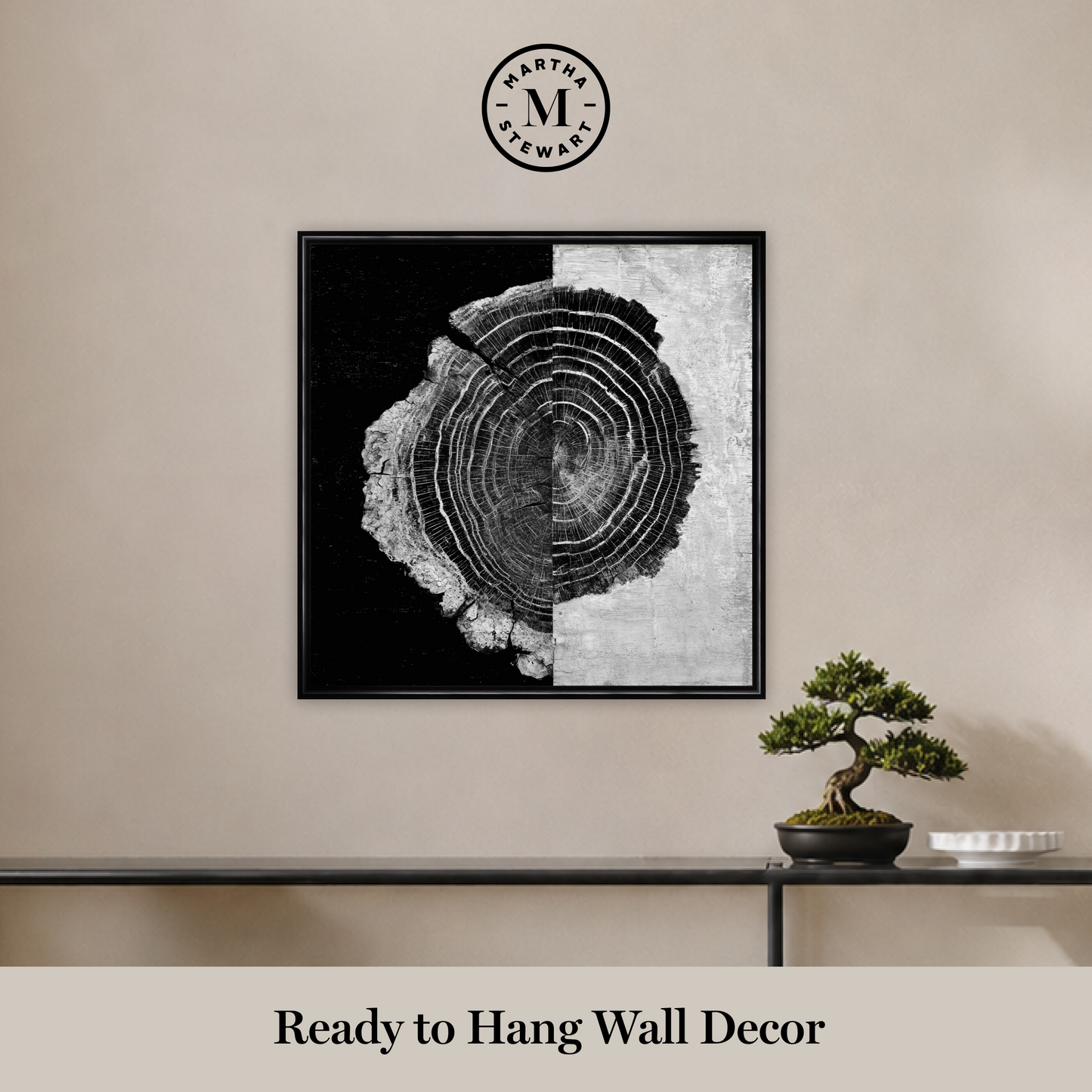 Martha Stewart Perry Street | Modern Abstract: Woodcut Study IV | Framed Contemporary Minimalist Art