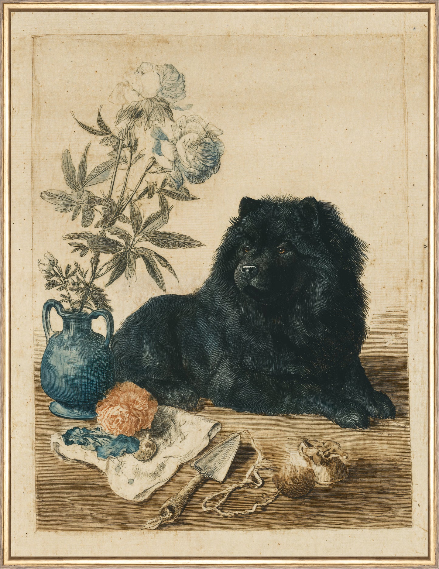 Martha Stewart Bedford | Harvest Still Life: Farm Dog Comapnion| Framed Country Farmhouse Wall Art