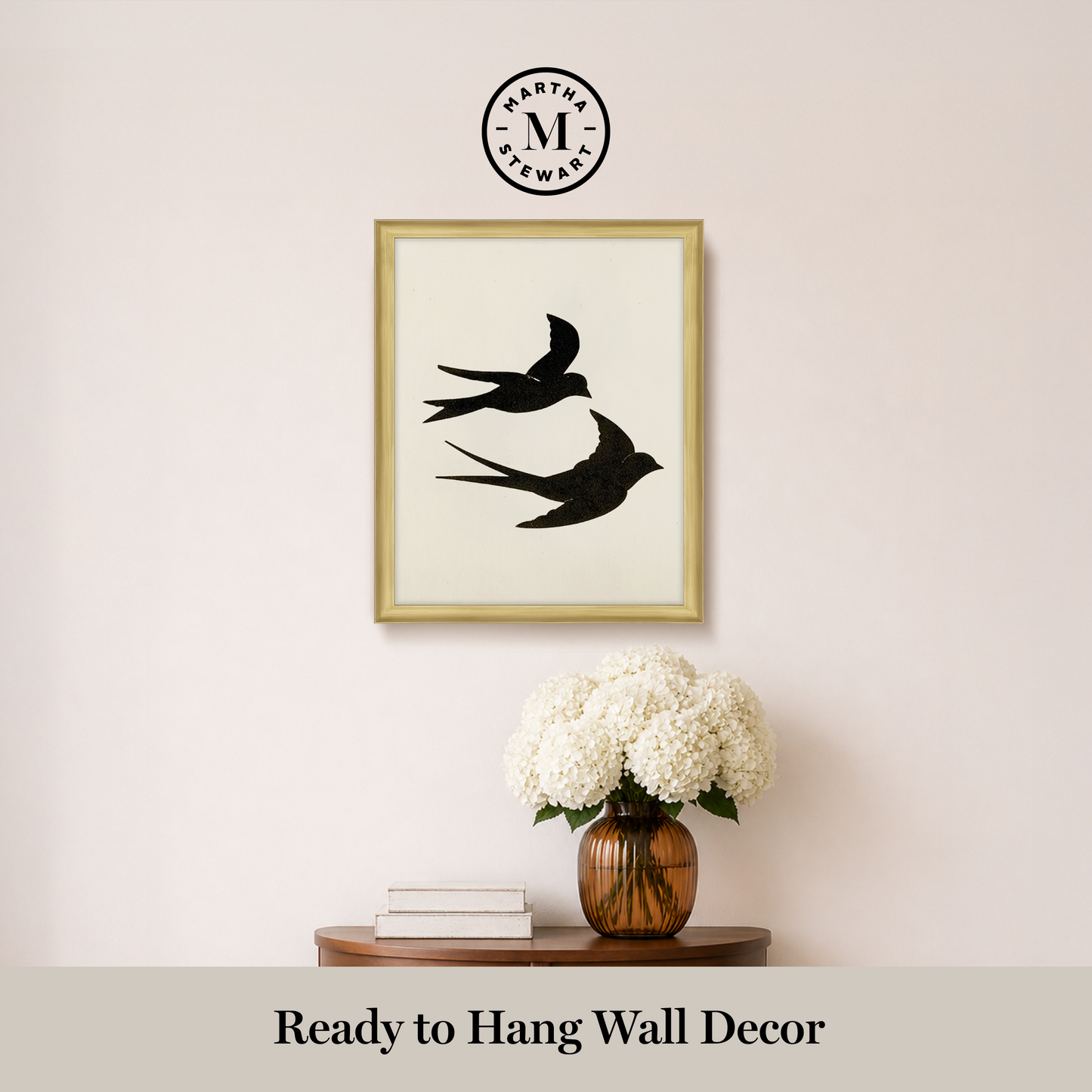 Martha Stewart Bedford | Decorative Bird Silhouette I | Framed Country Farmhouse Wall Art