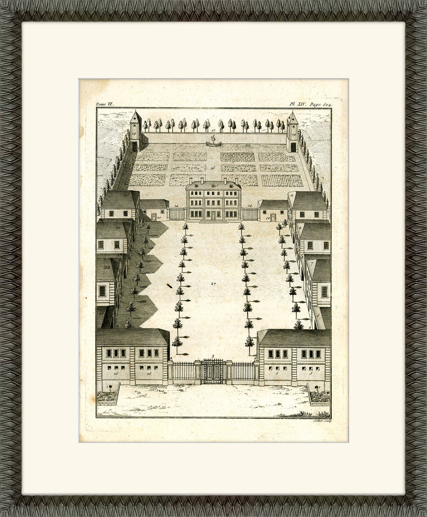 Martha Stewart Bedford | Historic Garden Plan I | Framed Country Farmhouse Wall Art