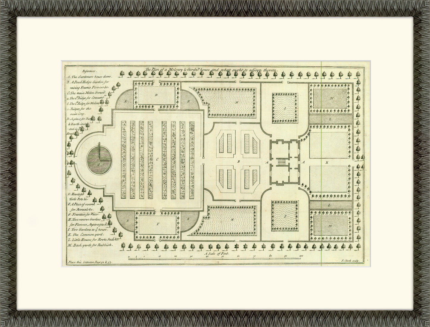 Martha Stewart Bedford | Historic Garden Plan III | Framed Country Farmhouse Wall Art