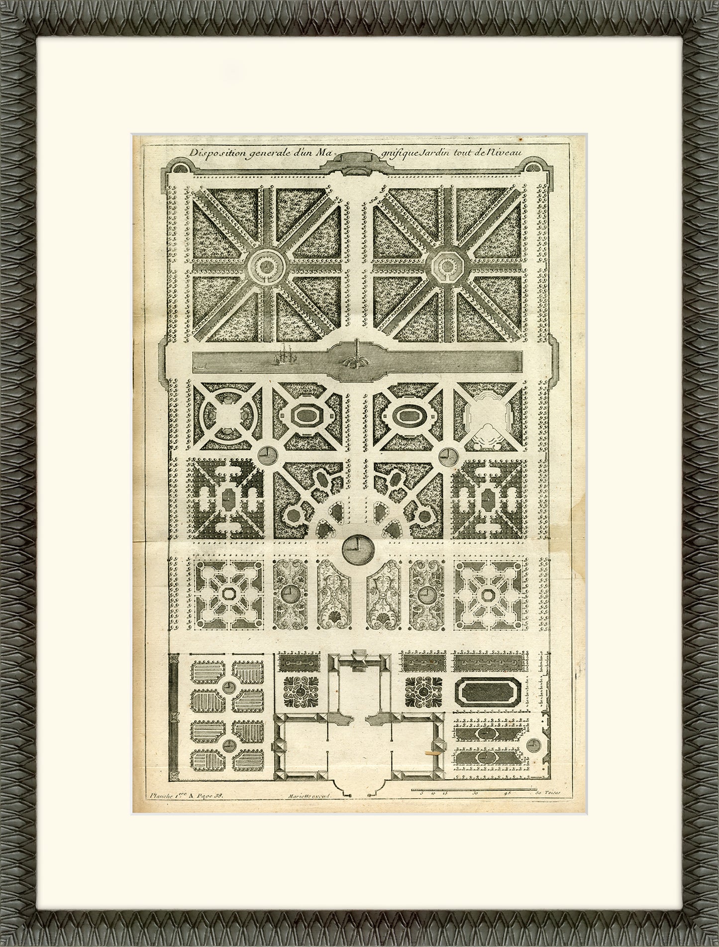 Martha Stewart Bedford | Historic Garden Plan IV | Framed Country Farmhouse Wall Art