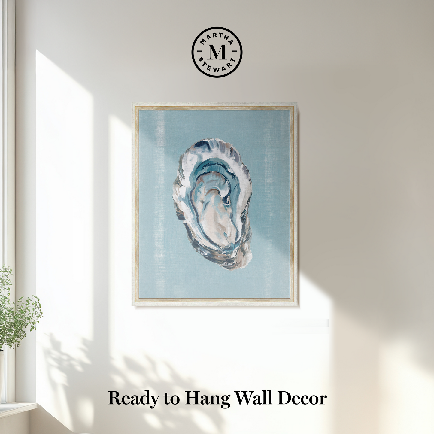 Martha Stewart Lily Pond | Shell Study: Oyster | Framed Coastal Cottage Wall Art
