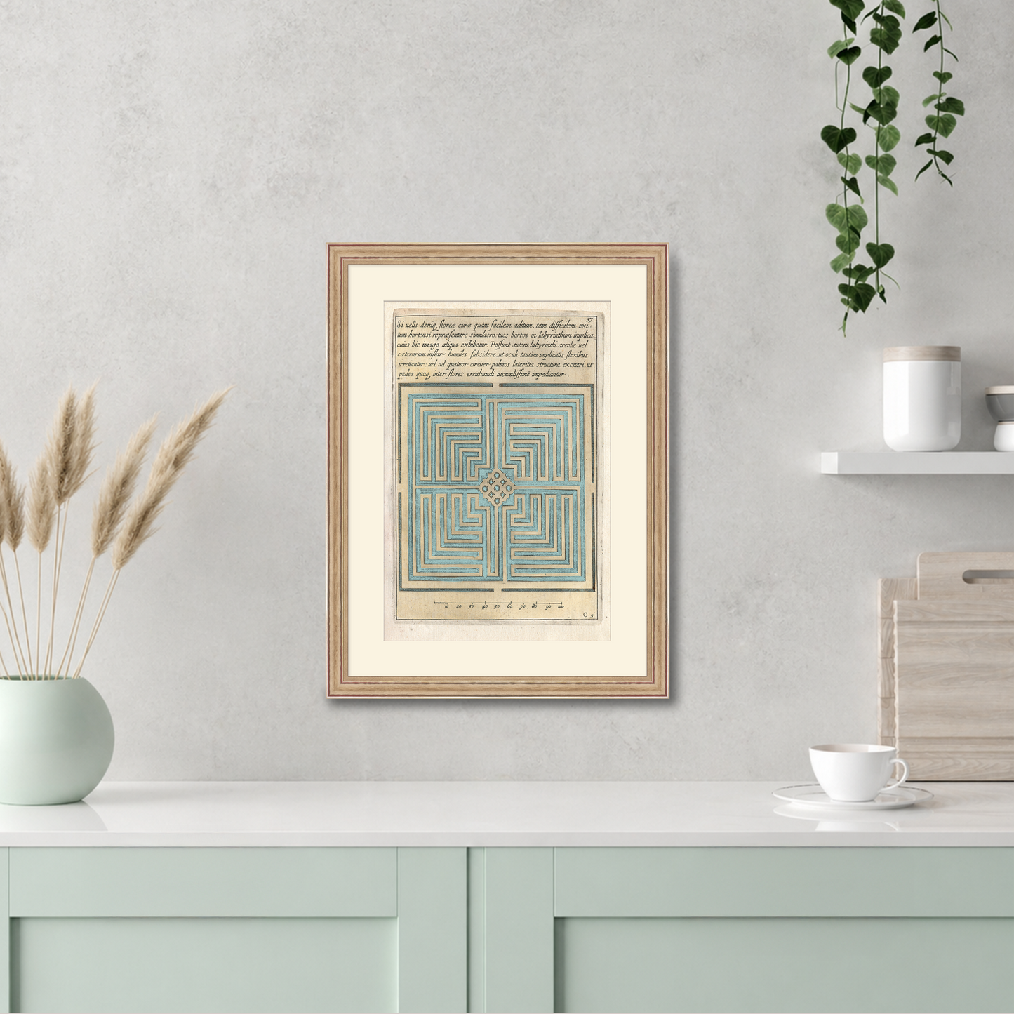 Martha Stewart Lily Pond | Coastal Pattern Study II | Framed Coastal Cottage Wall Art