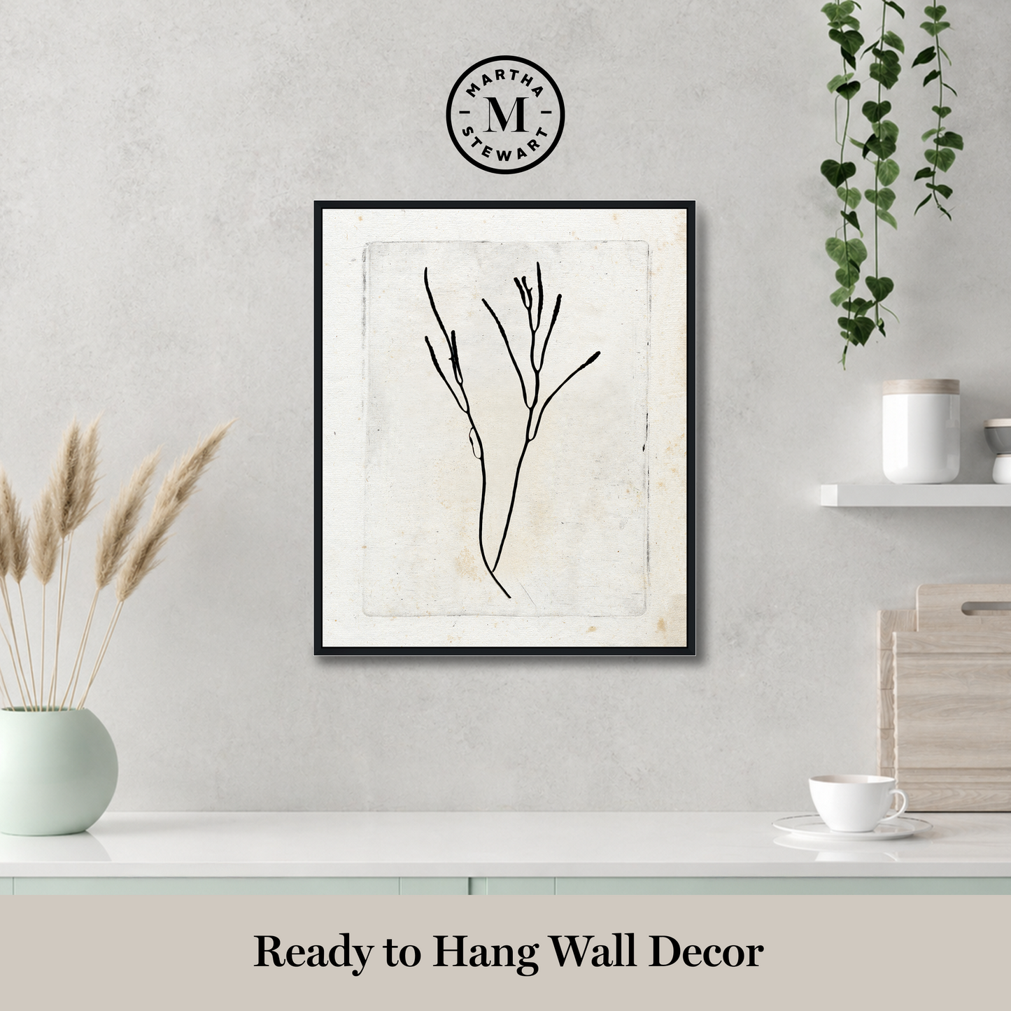 Martha Stewart Lily Pond | Coastal Botanical: Seaweed Study I | Framed Coastal Cottage Wall Art
