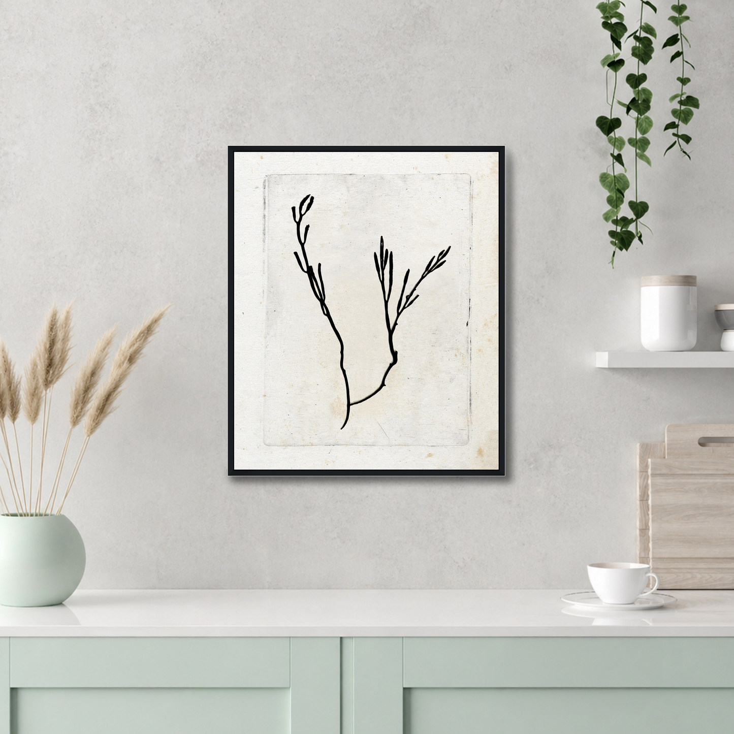 Martha Stewart Lily Pond | Coastal Botanical: Seaweed Study II | Framed Coastal Cottage Wall Art
