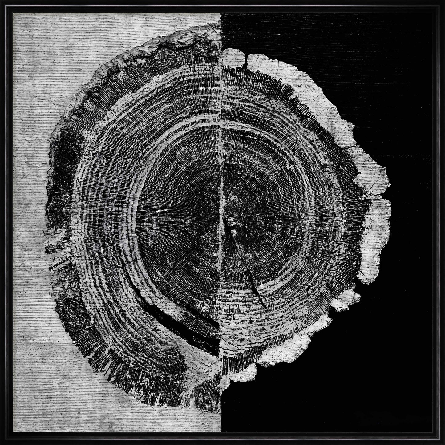 Martha Stewart Perry Street | Modern Abstract: Woodcut Study III | Framed Contemporary Black and White Art
