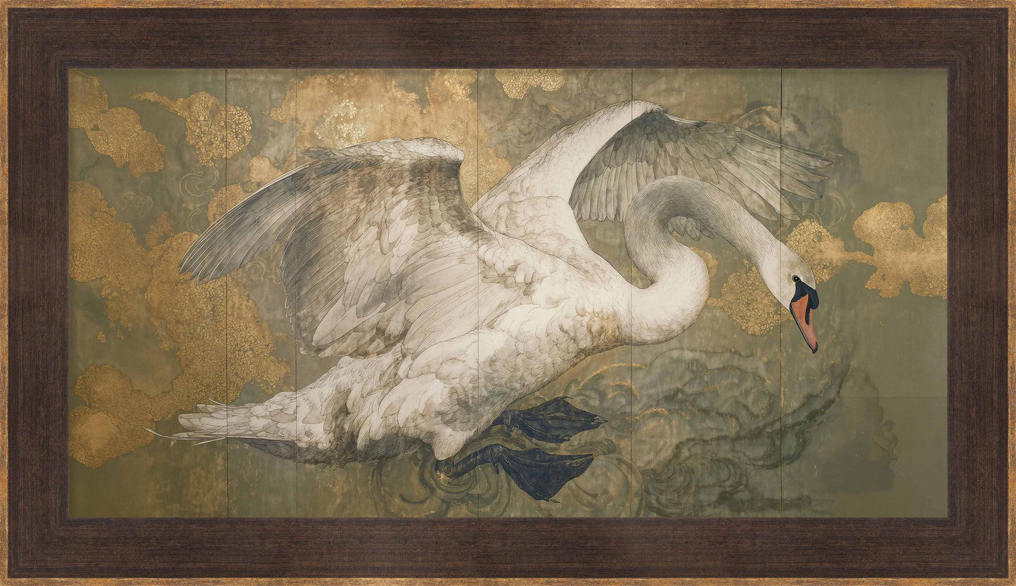 Martha Stewart Perry Street | Modern Wildlife: Swan in Motion | Framed Contemporary Wall Art