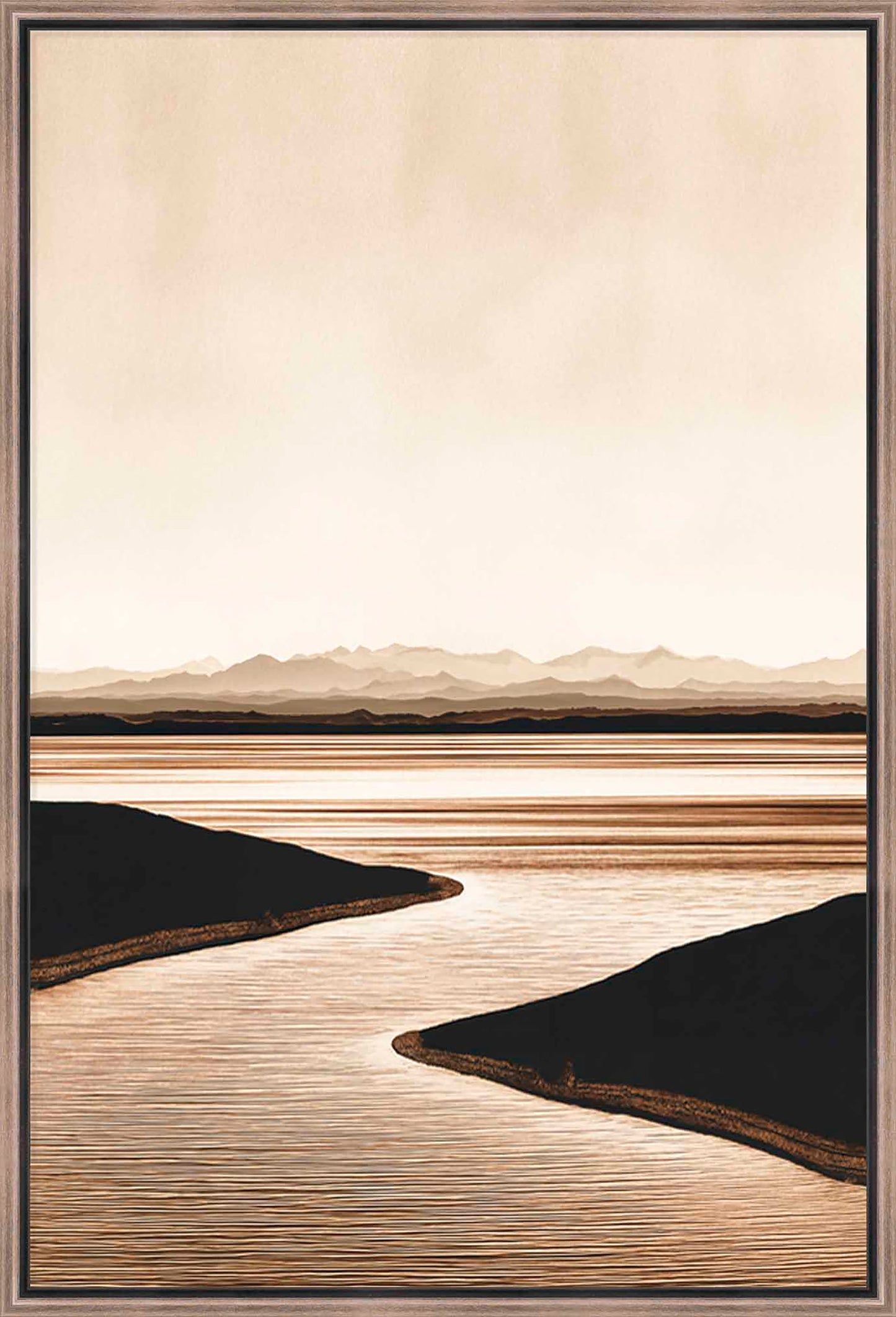 Martha Stewart Perry Street | Modern Landscape: Sand Horizon | Framed Contemporary Abstract Wall Art