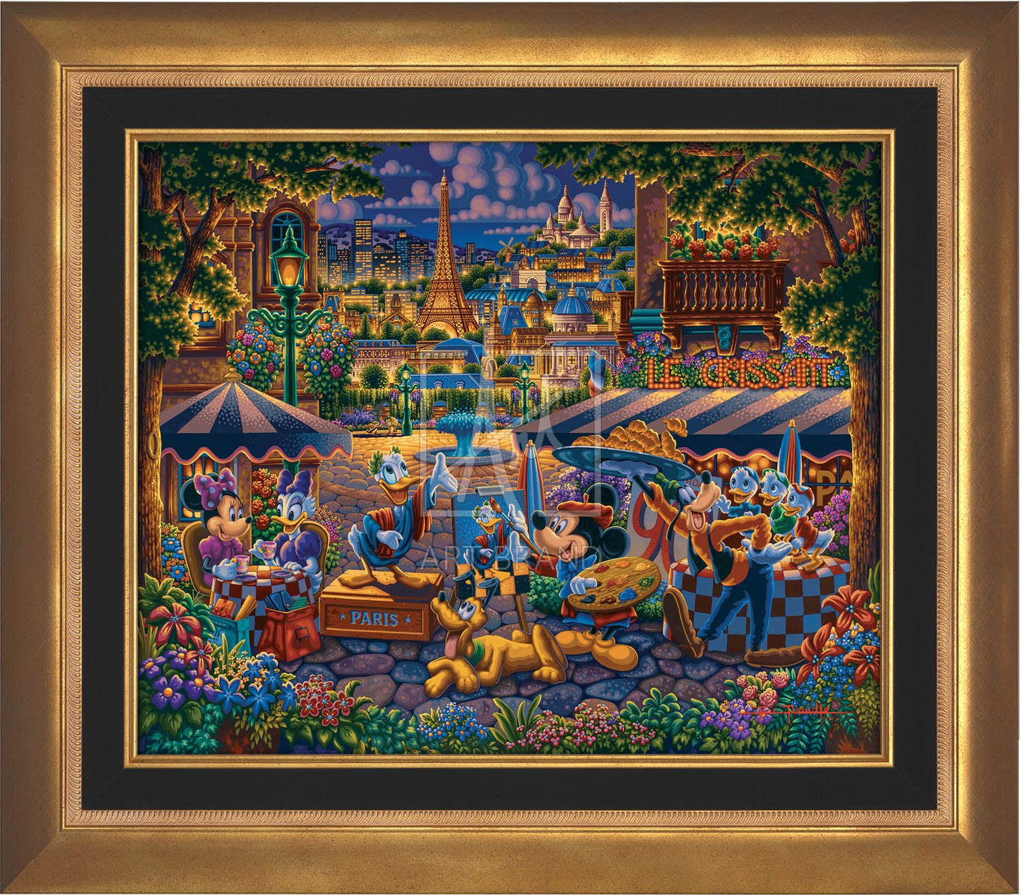 Mickey and Friends Painting in Paris - Limited Edition Canvas (AP - Artist Proof)