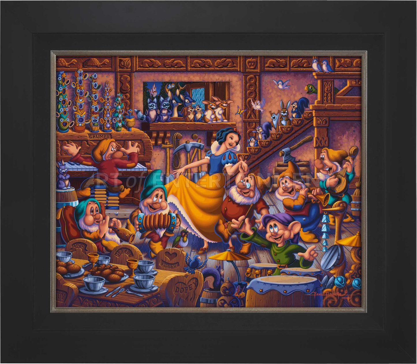Snow White Dancing with the Dwarfs - Limited Edition Canvas (AP - Artist Proof)