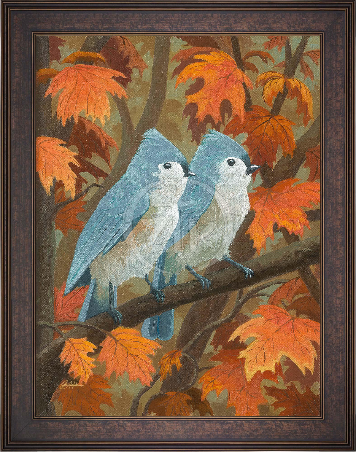 Tufted Titmouse in Autumn - Limited Edition Canvas