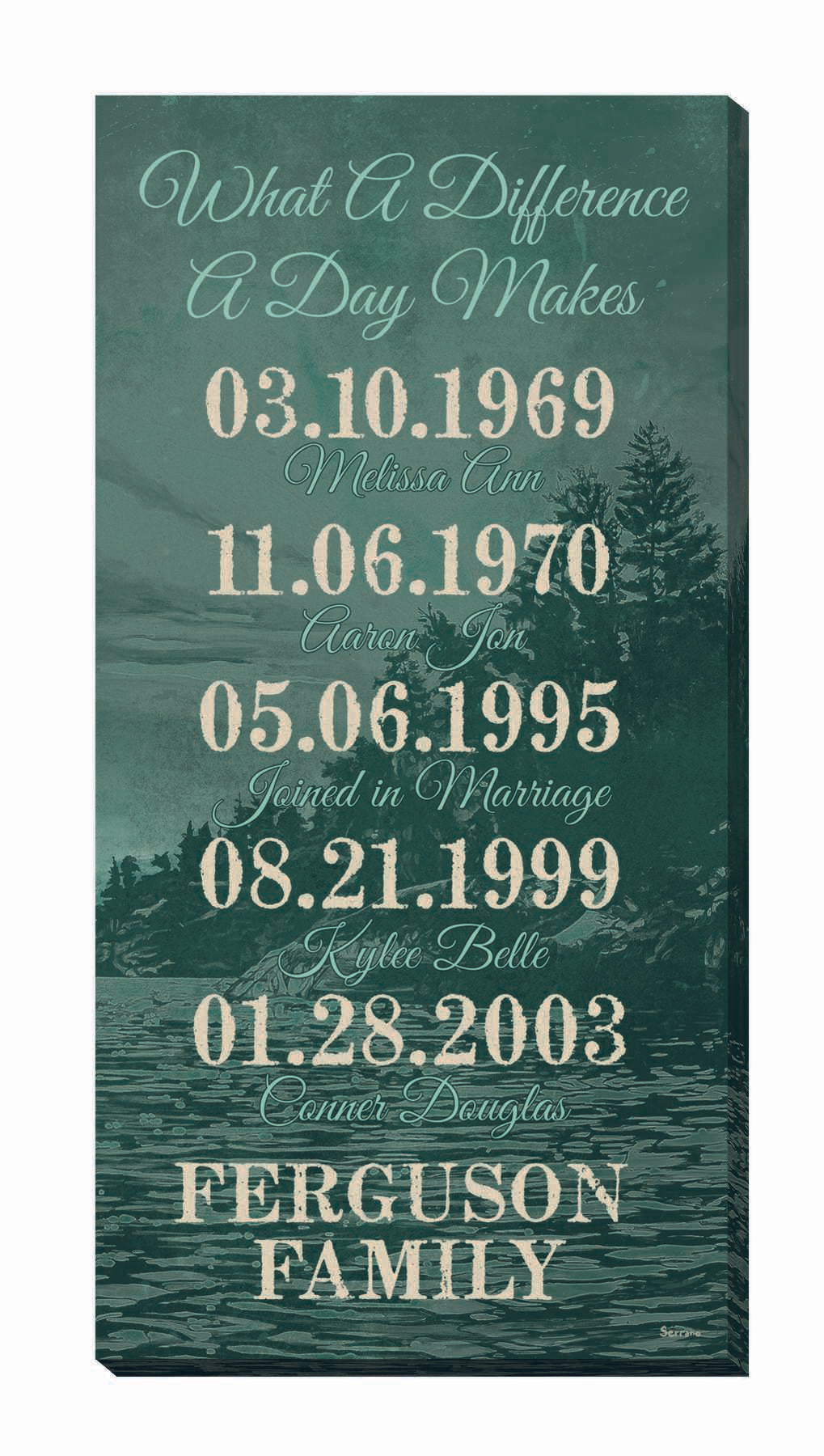 What a Difference a Day Makes - Personalized Wrapped Canvas