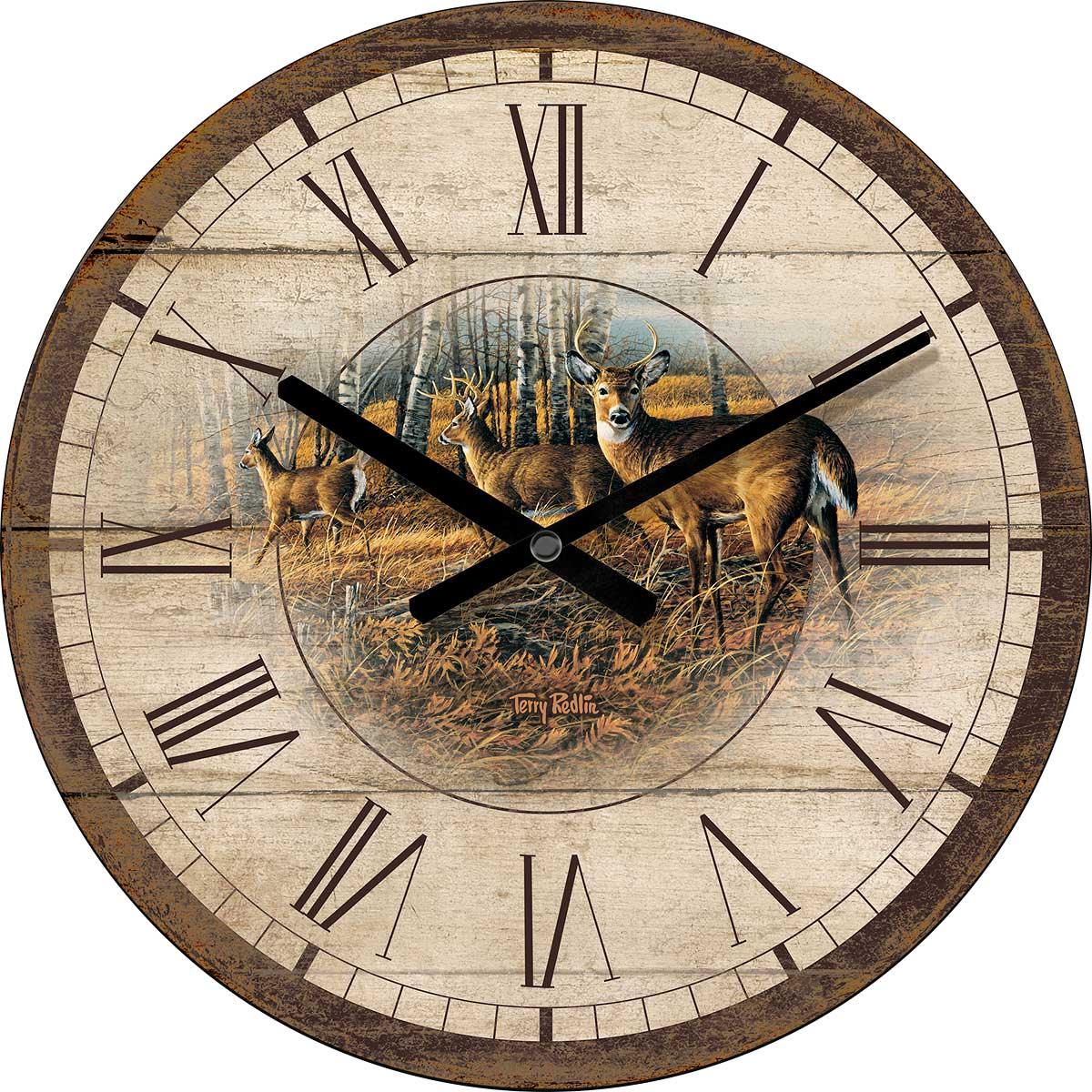 Birchline - Whitetail Deer 21" Round Clock - Wild Wings