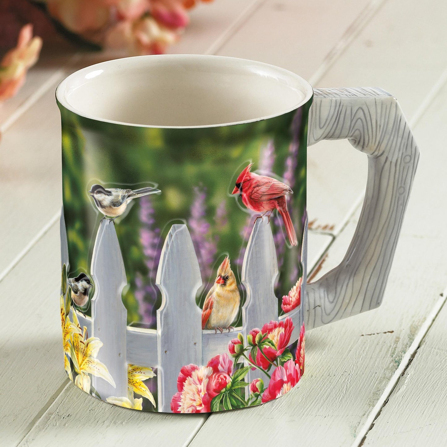 Picket Fence—Songbirds Sculpted Mug - Wild Wings