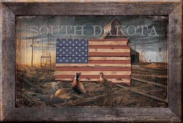 South Dakota—Pheasant 12" x 18" Wood Sign - Wild Wings