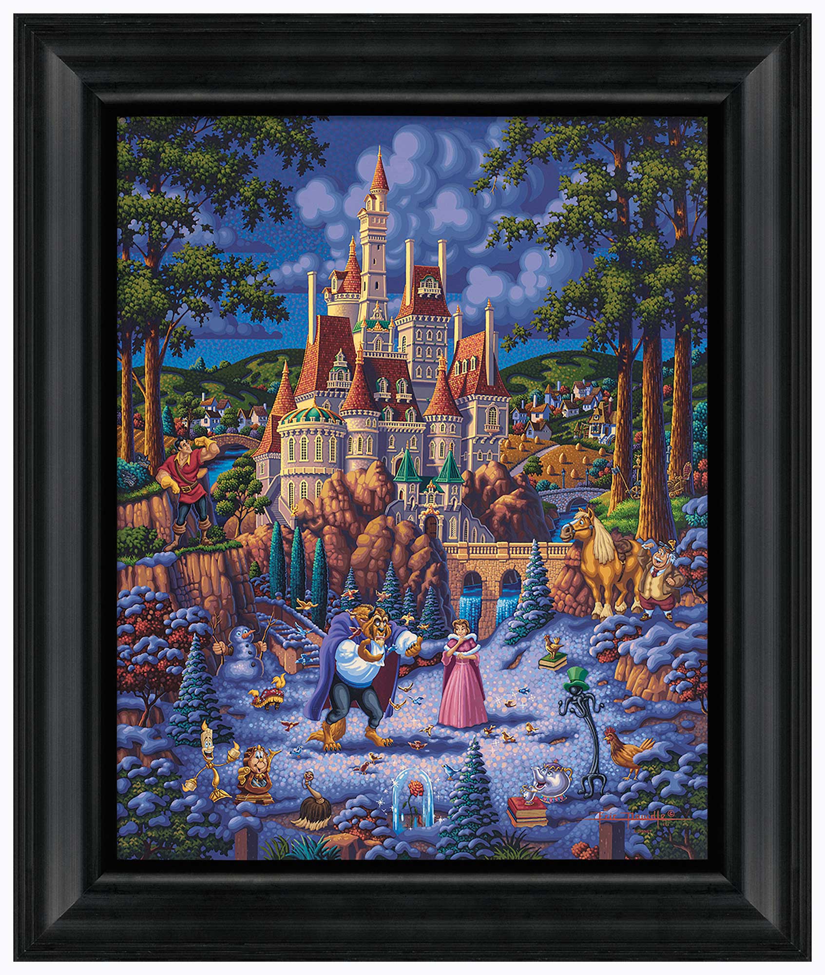 Beauty and the Beast Finding Love - 19" x 22.5" Framed Canvas Prints 103328