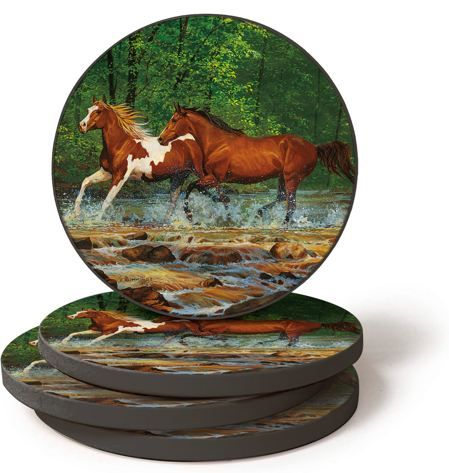 Spring Creek Run—Horses Coasters