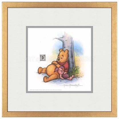 Winnie the Pooh and Piglet Napping - 15" x 15" Framed Paper Print - Art Of Entertainment