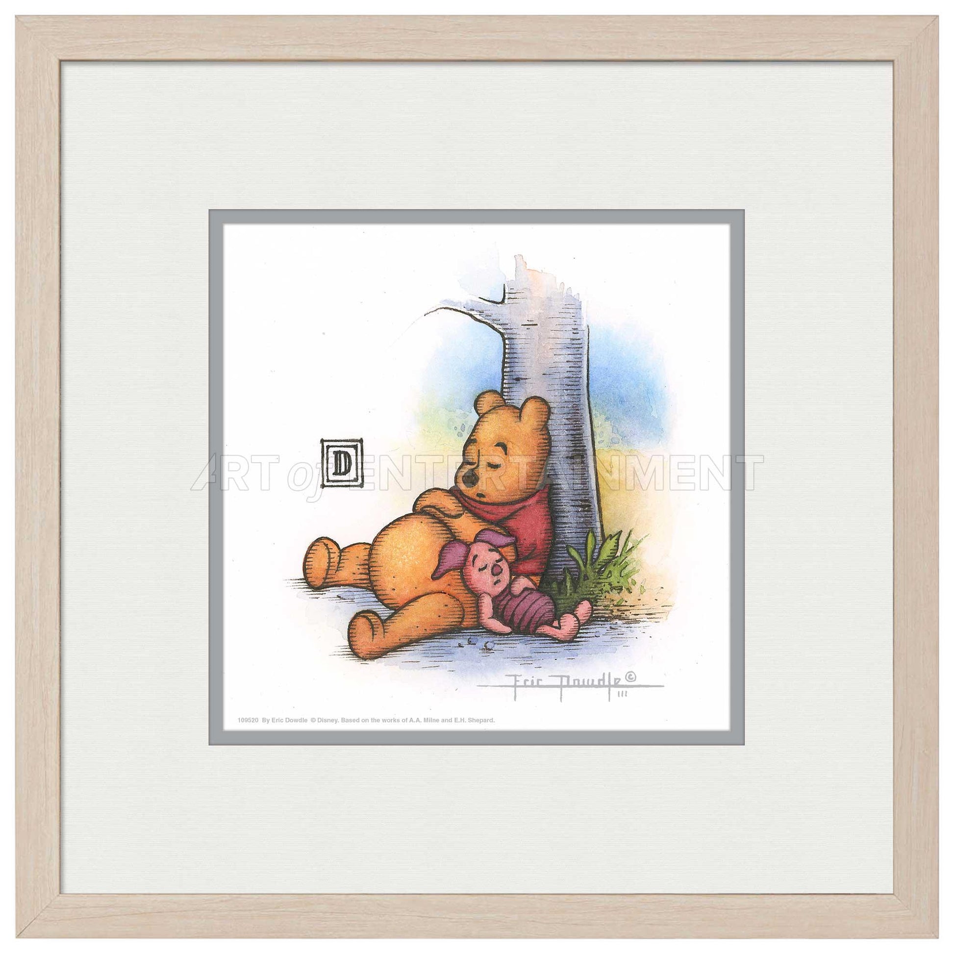 Winnie the Pooh and Piglet Napping - 15" x 15" Framed Paper Print - Art Of Entertainment