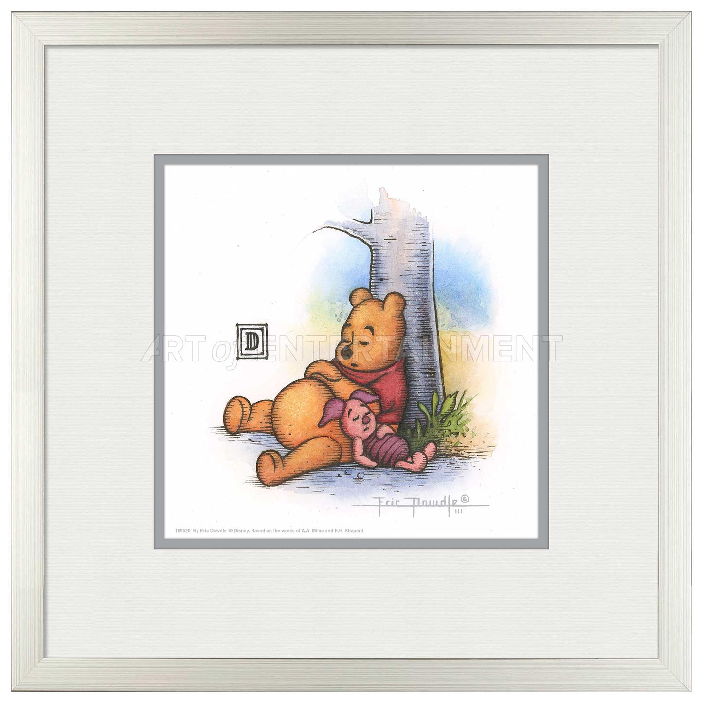 Winnie the Pooh and Piglet Napping - 15" x 15" Framed Paper Print - Art Of Entertainment