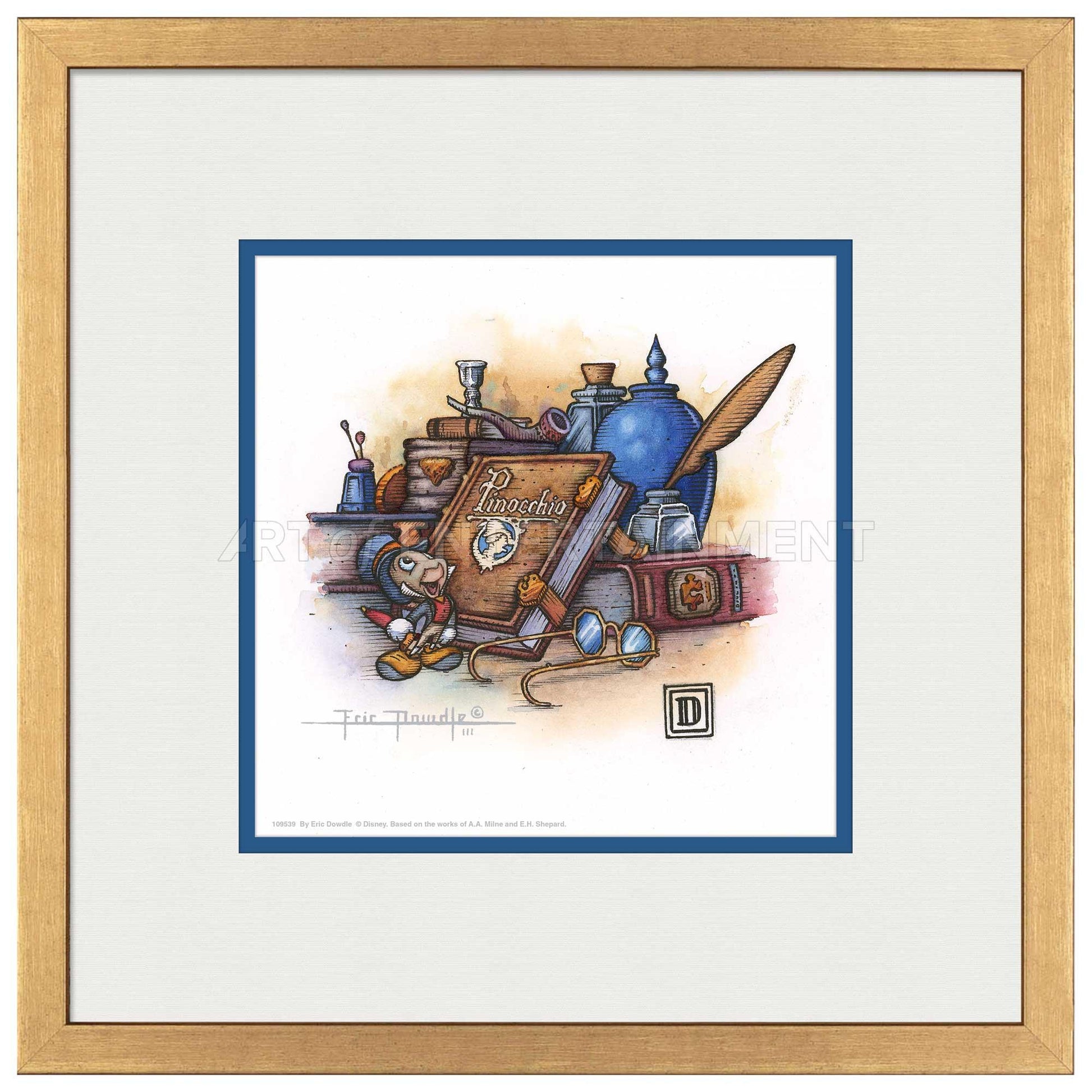 Jiminy Cricket Tells All - 15" x 15" Framed Paper Print - Art Of Entertainment