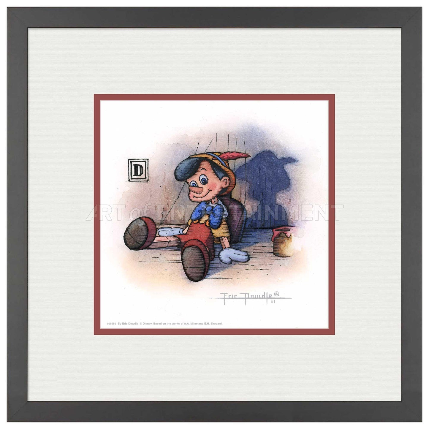 Pinocchio Marionette - 15" x 15" Framed Paper Print - Art Of Entertainment