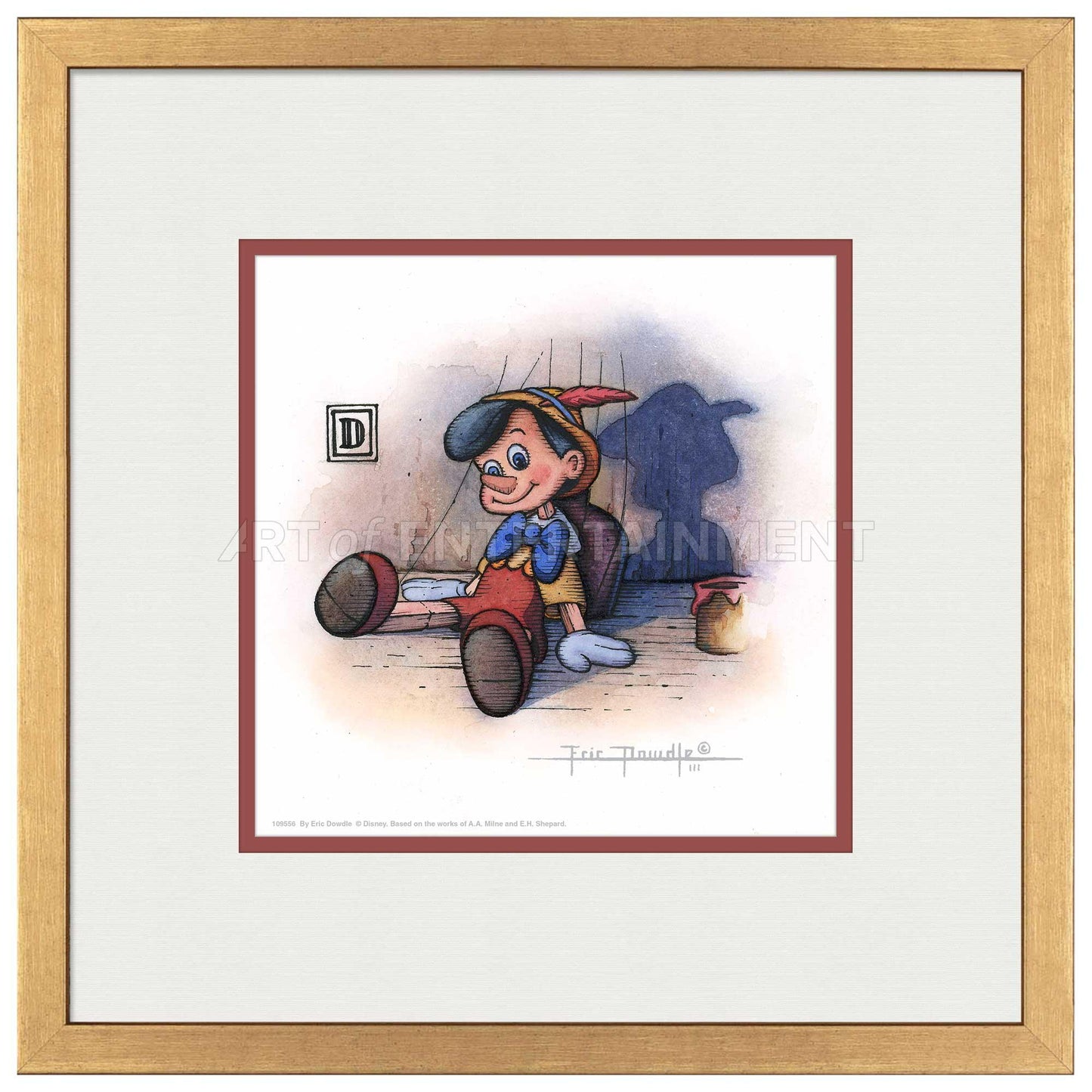 Pinocchio Marionette - 15" x 15" Framed Paper Print - Art Of Entertainment