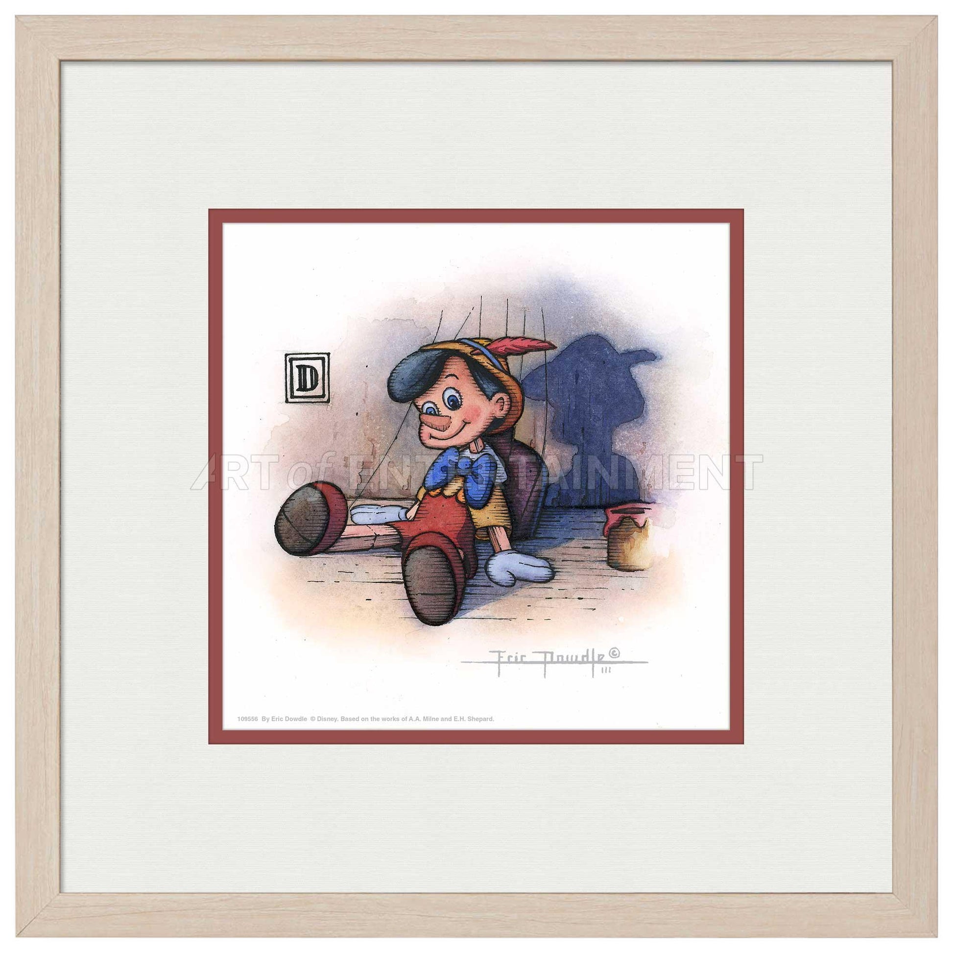 Pinocchio Marionette - 15" x 15" Framed Paper Print - Art Of Entertainment