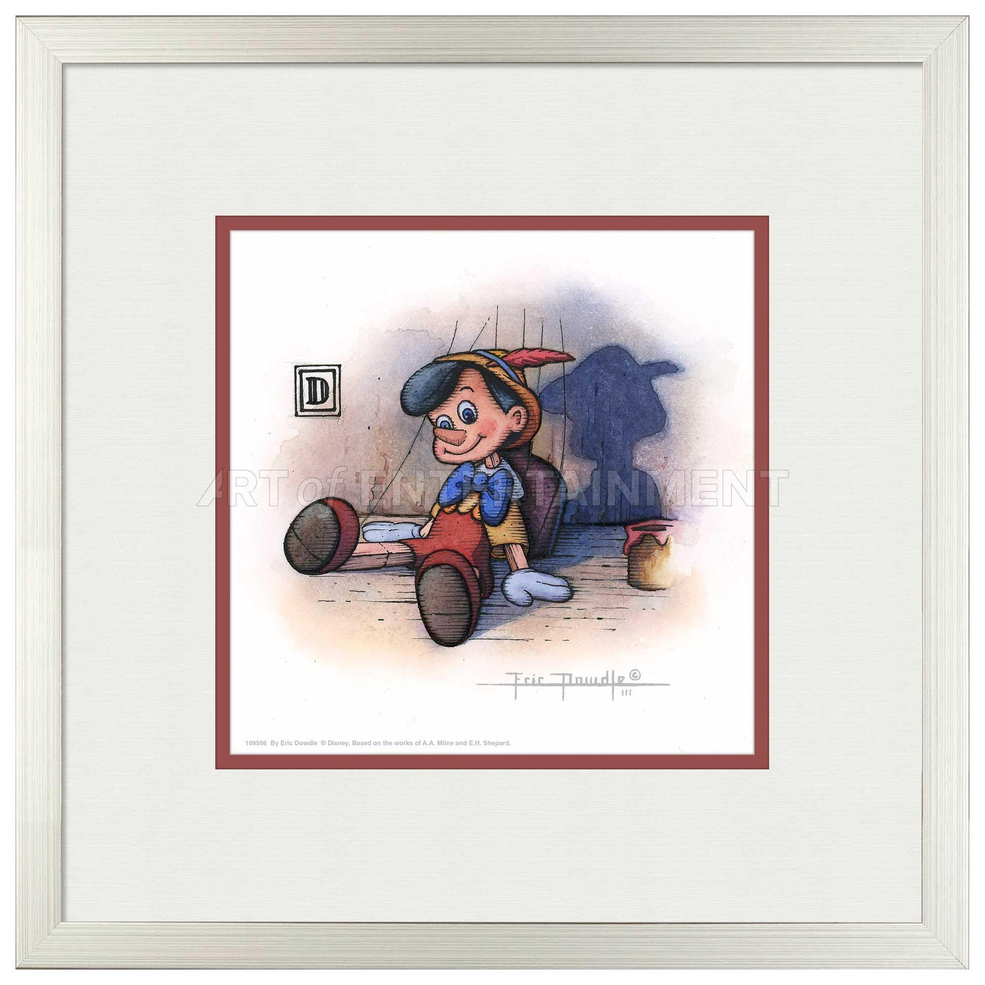 Pinocchio Marionette - 15" x 15" Framed Paper Print - Art Of Entertainment