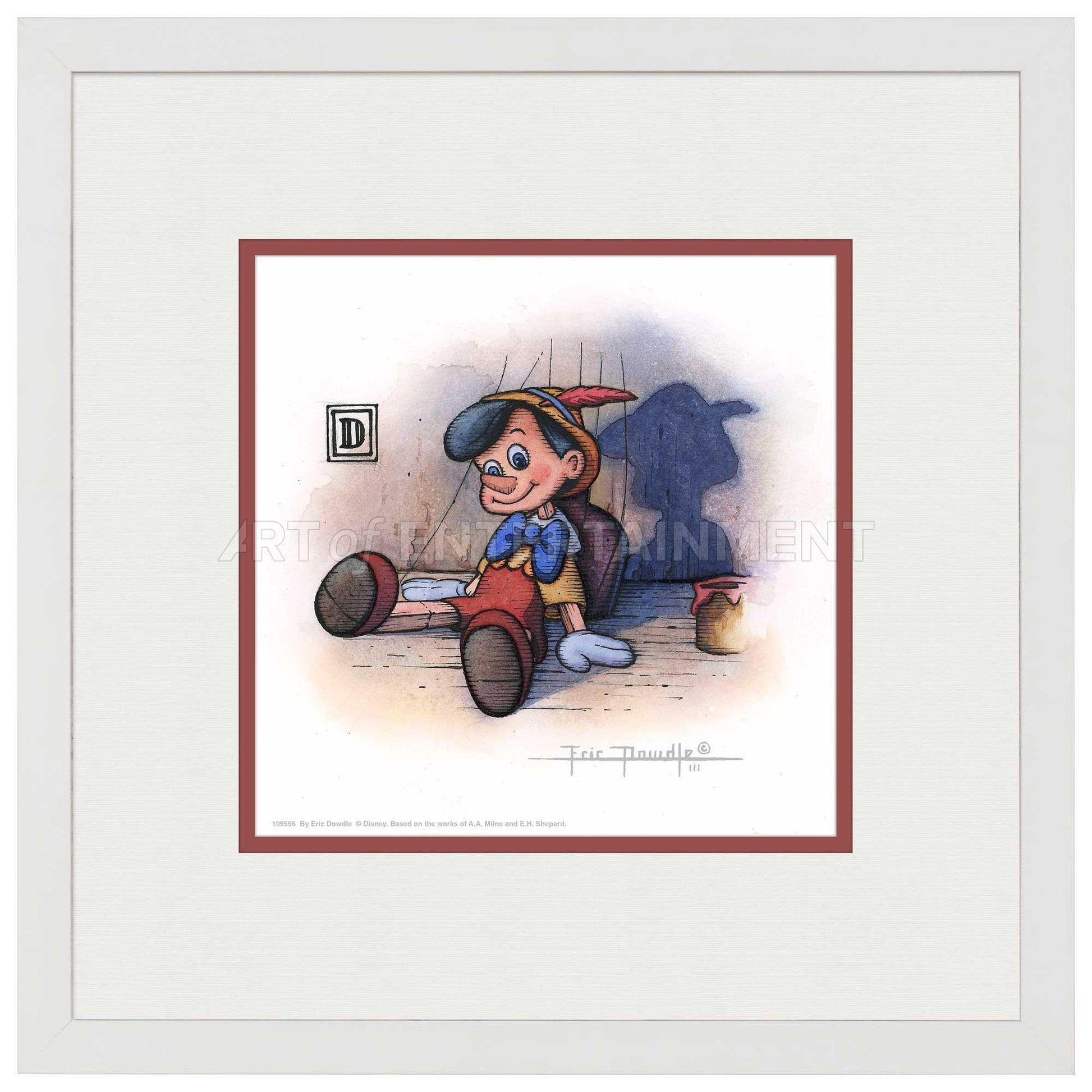 Pinocchio Marionette - 15" x 15" Framed Paper Print - Art Of Entertainment